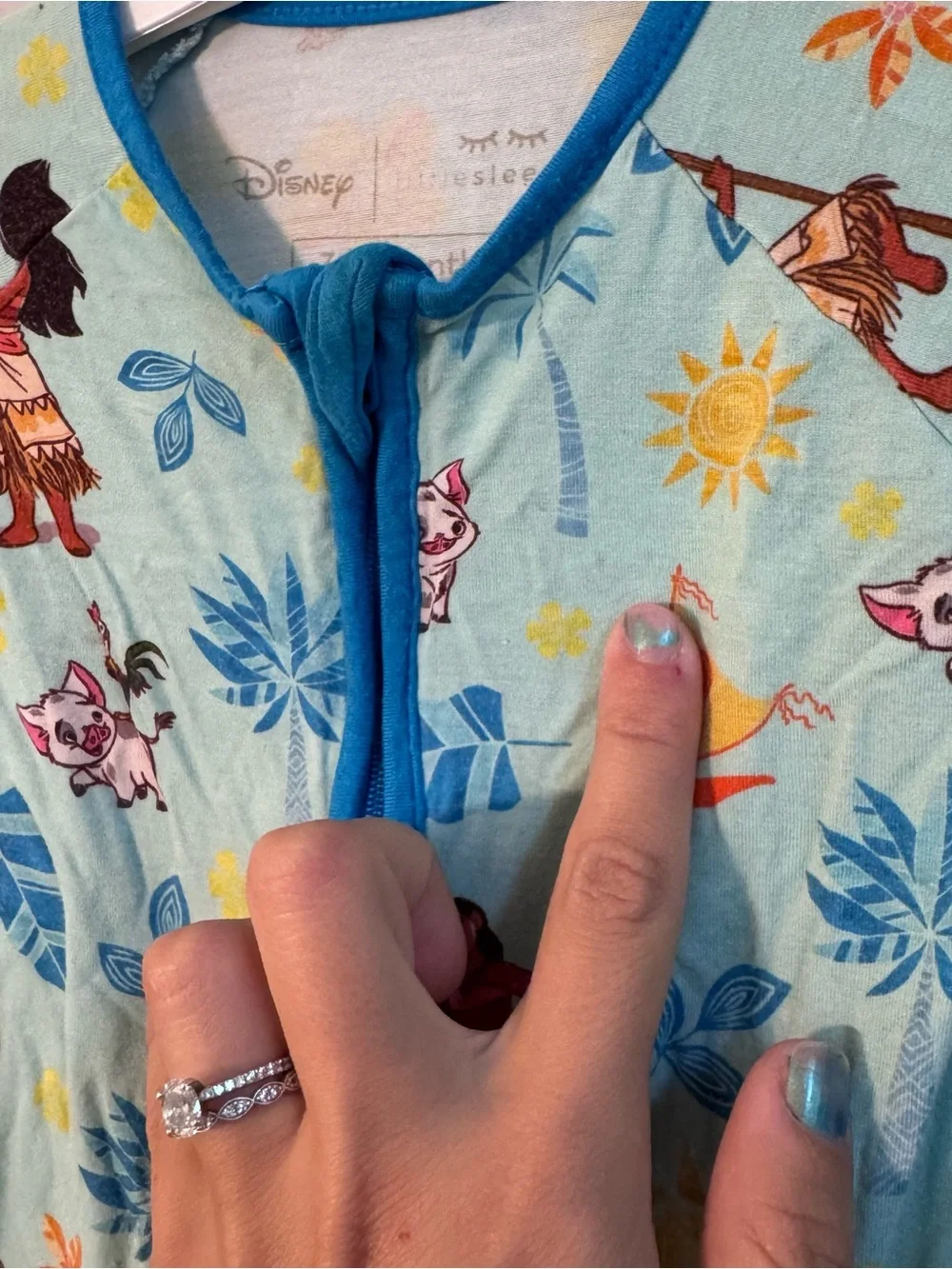 Disney Little‎ Sleepies Moana Footed One-Piece Pajama 3-6 months Bamboo